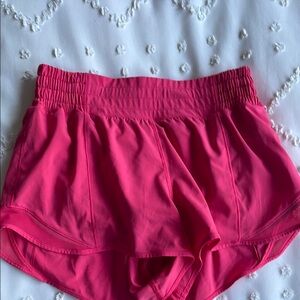 Lululemon Raspberry Coulis Pink high Rise sz 4 , 2.5” inseam shorts